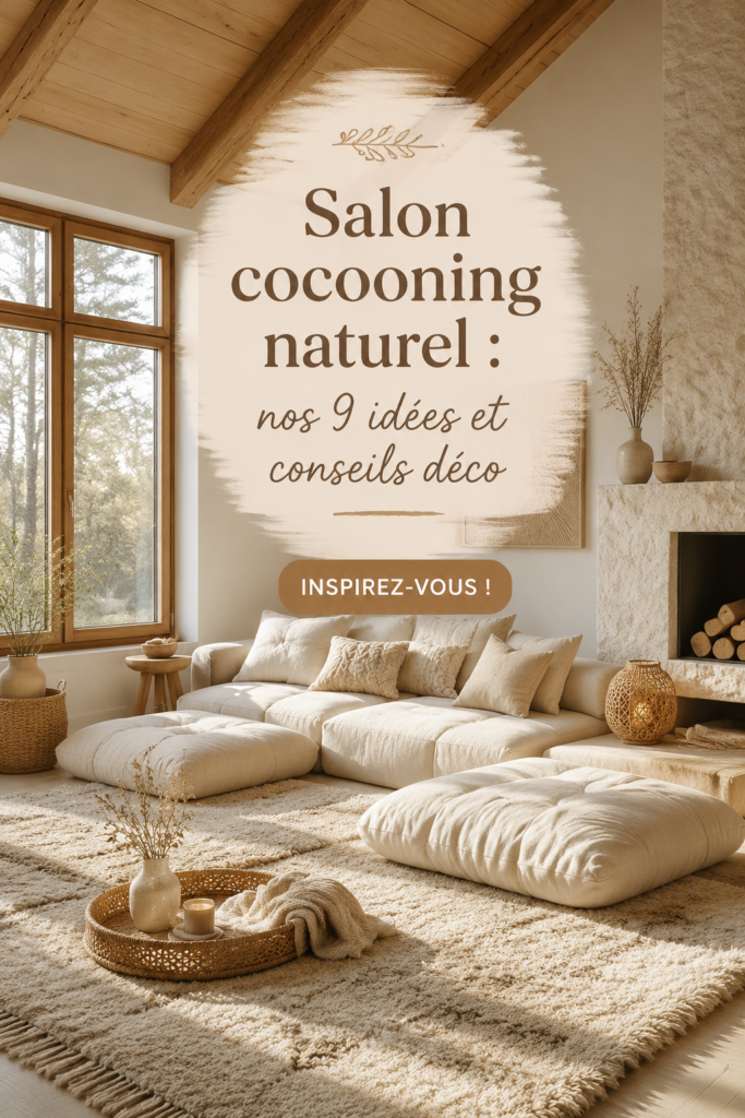Un salon cocooning et naturel avec des meubles en bois et des touches de verdure