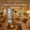Un petit salon cosy et chaleureux, aménagé avec des coussins et un plaid.