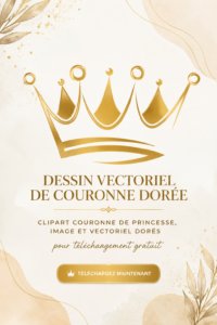 Accessoire décoratif couronne dorée sur une table de salon