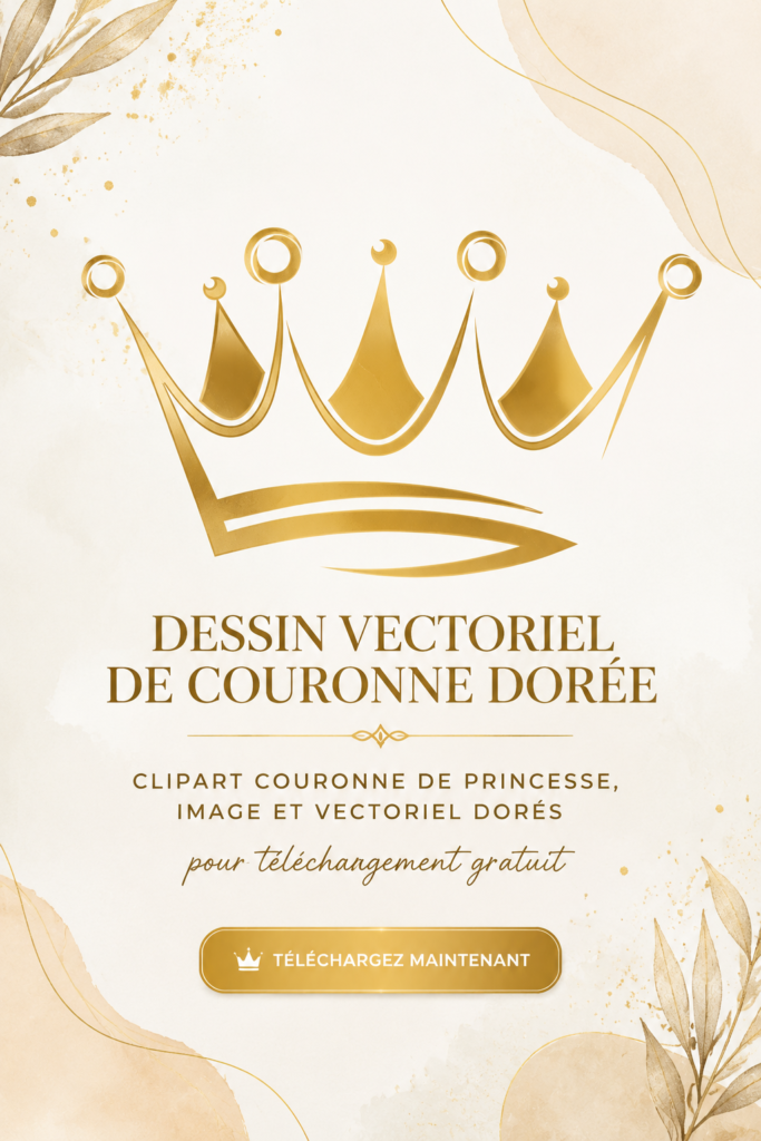 Accessoire décoratif couronne dorée sur une table de salon