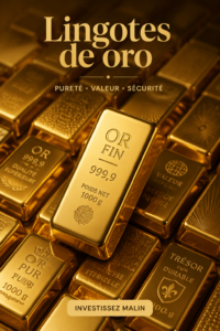 Lingots d'or brillants exposés sur un fond neutre, symbolisant la sécurité financière.