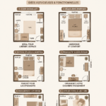 Aménagement d'une chambre chaleureuse de 10x10 avec lit et déco moderne.