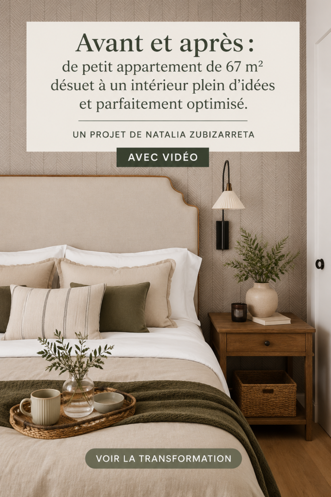 Avant et après d'un petit appartement optimisé avec des astuces déco pratiques.