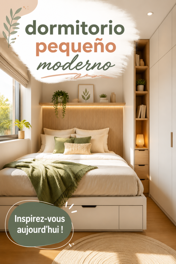 Petit dormitorio moderne aménagé avec goût et style