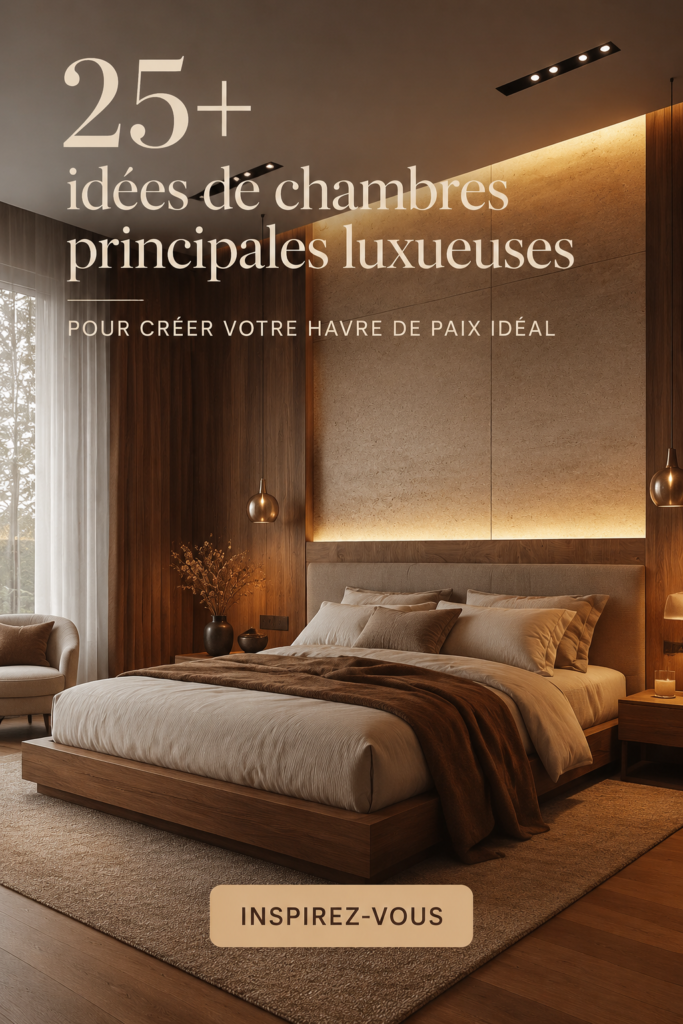 Chambre élégante avec des textiles luxueux et une décoration apaisante