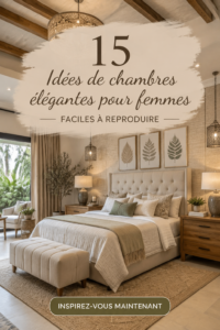 Chambre élégante avec des teintes douces et un décor raffiné