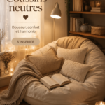Coussins neutres en textures variées pour un intérieur cosy et élégant