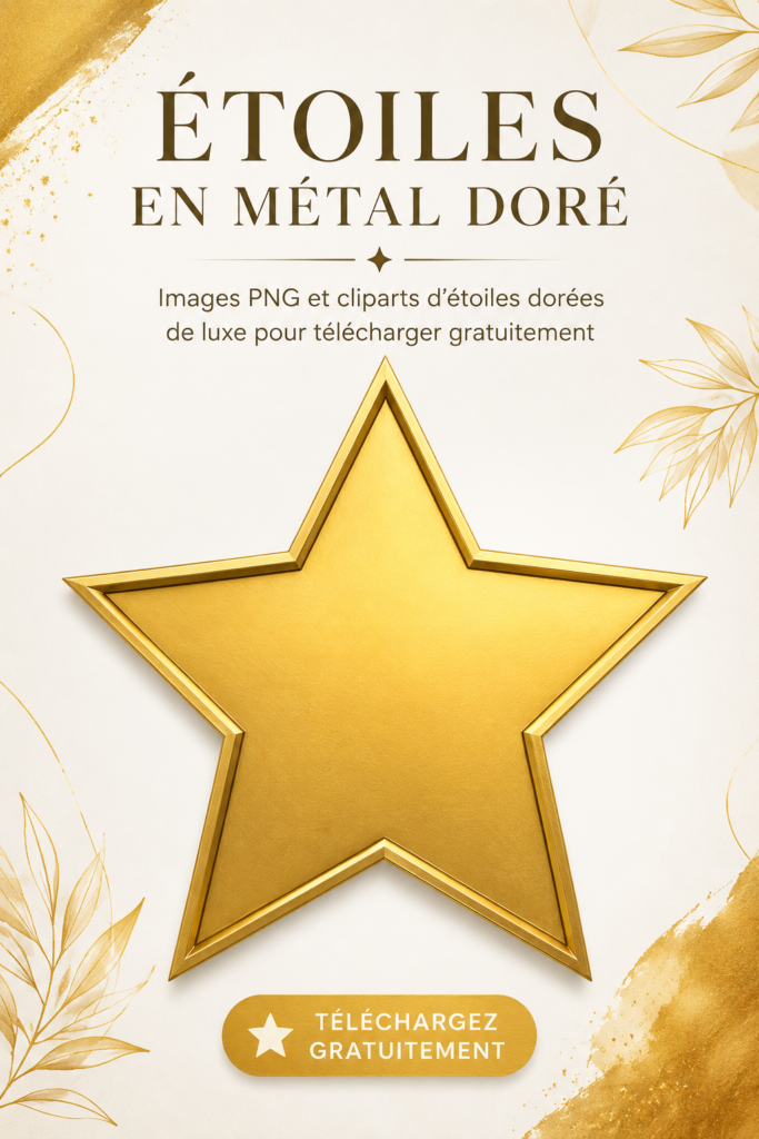 Illustration d'étoiles dorées en PNG, parfaites pour des créations graphiques.