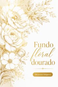 Un fond floral doré illustrant un design élégant et raffiné.