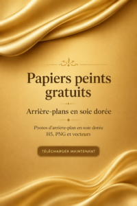 Fond d'écran élégant en soie dorée montrant un motif raffiné.