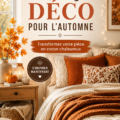 Une décoration chaleureuse d'automne avec des couleurs chaudes et des textures douces.
