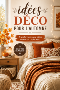 Une décoration chaleureuse d'automne avec des couleurs chaudes et des textures douces.