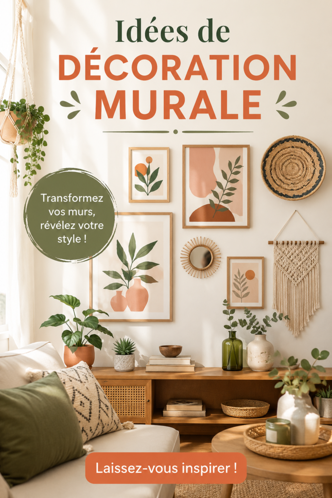 Un salon décoré avec des œuvres d'art murales inspirantes et chaleureuses
