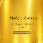 Modèle abstrait doré avec effet lumineux