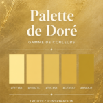 Déco intérieure avec une palette de couleurs dorées, créant une ambiance chic