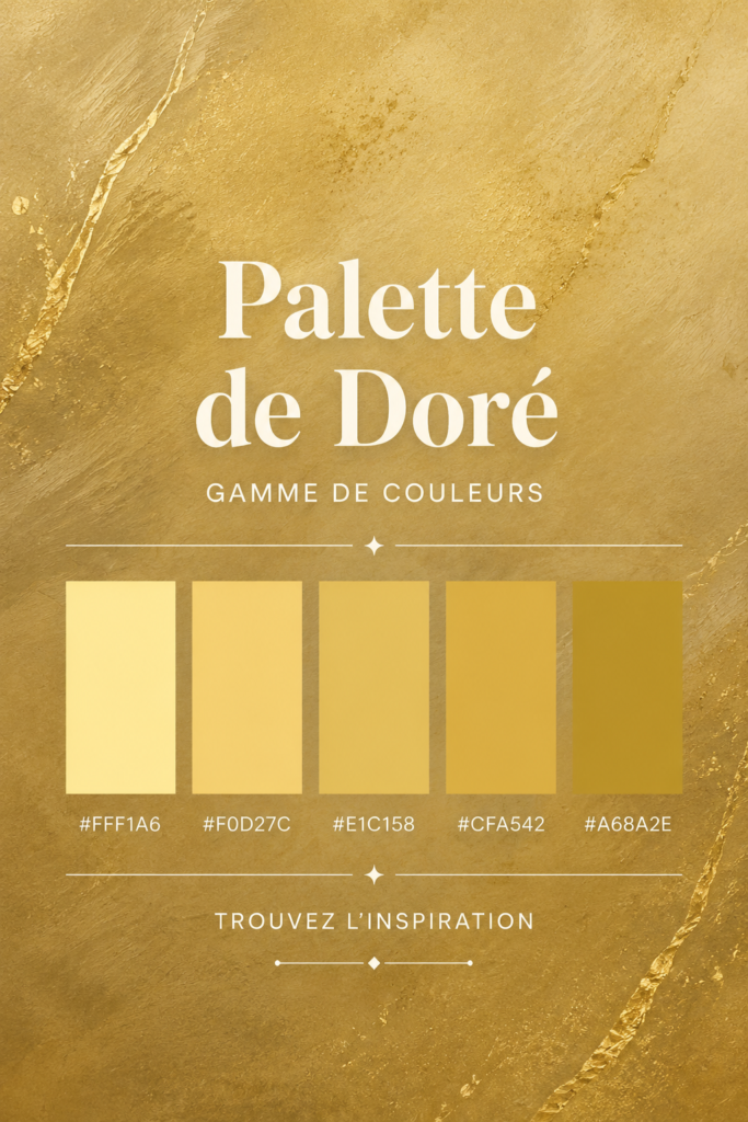 Déco intérieure avec une palette de couleurs dorées, créant une ambiance chic