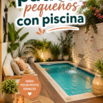 Un patio accueillant avec une petite piscine et des plantes luxuriantes, idéal pour se détendre.