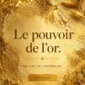 Un bijou en or brillamment éclairé, symbolisant la richesse et le prestige.