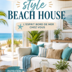 Intérieur inspiré du style beach house avec des couleurs apaisantes et des meubles en bois