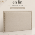 Tête de lit lin H115 cm Yliana avec un décor de chambre moderne