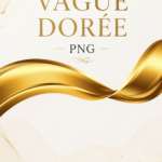 Belles vagues dorées en PNG sur fond blanc, idéales pour le design graphique.