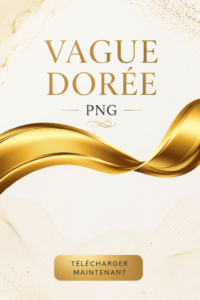 Belles vagues dorées en PNG sur fond blanc, idéales pour le design graphique.