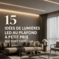 Plafond élégant éclairé par des bandes LED