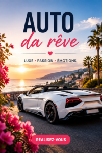 Une voiture de luxe brillante exposée dans un showroom, symbole d'une auto de rêve