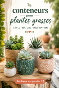 Conteneurs élégants pour plantes grasses dans un intérieur chic.