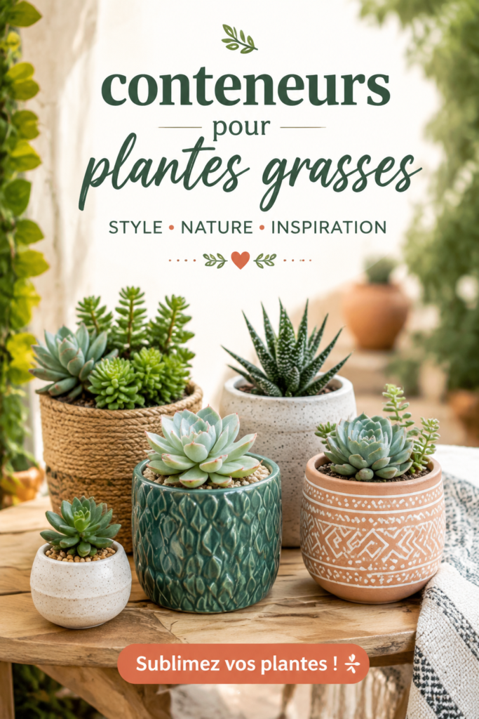 Conteneurs élégants pour plantes grasses dans un intérieur chic.