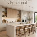 Cuisine moderne avec un design fonctionnel et élégant, présentant des éléments de décoration luxueux.