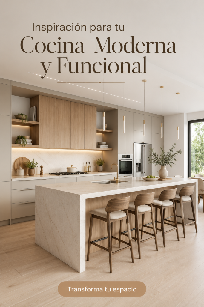 Cuisine moderne avec un design fonctionnel et élégant, présentant des éléments de décoration luxueux.