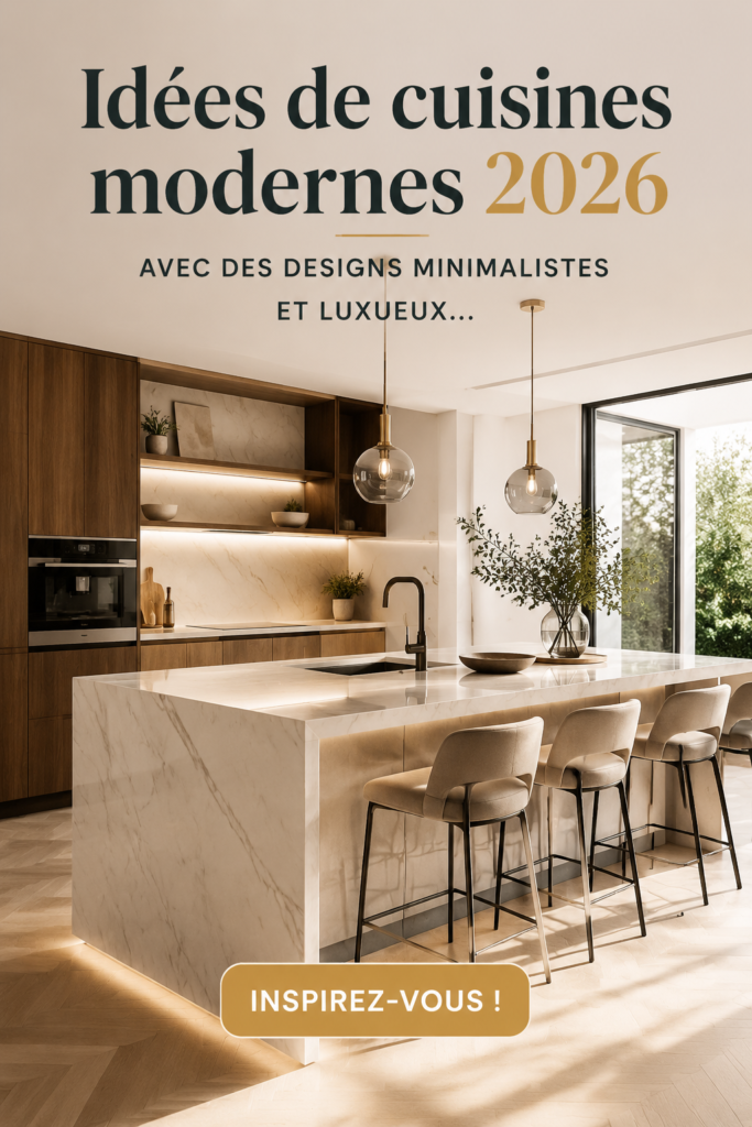 Une cuisine moderne avec un design minimaliste et des finitions luxueuses.