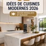 Cuisine moderne minimaliste avec des lignes épurées et un design fonctionnel