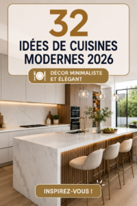 Cuisine moderne minimaliste avec des lignes épurées et un design fonctionnel
