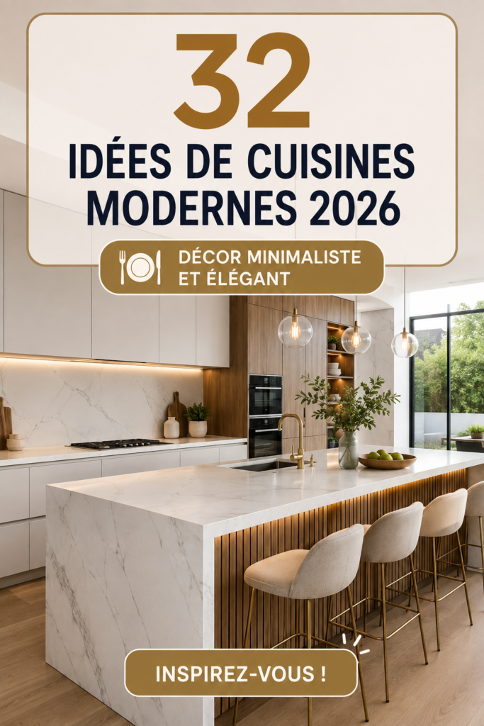 Cuisine moderne minimaliste avec des lignes épurées et un design fonctionnel