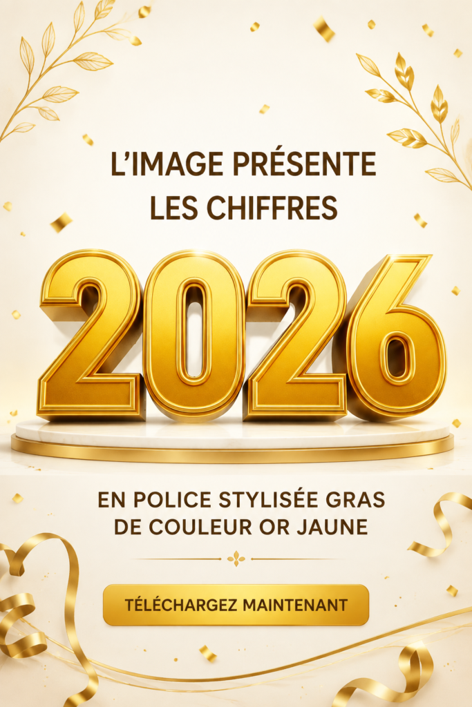 Chiffres dorés stylisés dans une décoration intérieure moderne