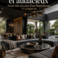 Salon contemporain avec des éléments de design audacieux et modernes