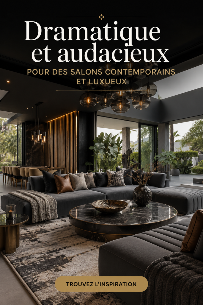 Salon contemporain avec des éléments de design audacieux et modernes