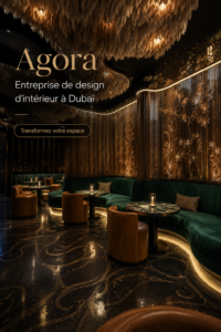 Un salon élégant inspiré du design intérieur de Dubaï, avec des touches modernes et des éléments de luxe.