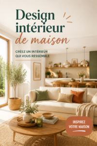 Intérieur de maison moderne avec une décoration élégante et chaleureuse, incluant des éléments de design intérieur chic.