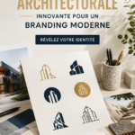 Logo architectural moderne et élégant sur un fond minimaliste