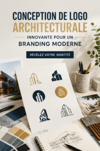 Logo architectural moderne et élégant sur un fond minimaliste