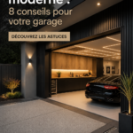Garage moderne avec un éclairage contemporain élégant
