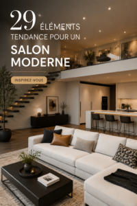 Un salon moderne avec des meubles contemporains et des accessoires élégants.