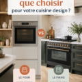 Cuisine design avec un four encastrable élégant et un piano de cuisson chic.