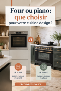 Cuisine design avec un four encastrable élégant et un piano de cuisson chic.