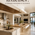 Une cuisine de luxe au design moderne avec des finitions élégantes et un éclairage sophistiqué.