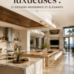 Une cuisine de luxe au design moderne avec des finitions élégantes et un éclairage sophistiqué.