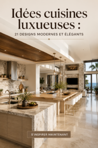 Une cuisine de luxe au design moderne avec des finitions élégantes et un éclairage sophistiqué.